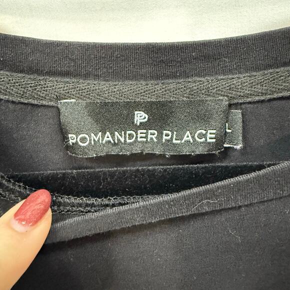 Tuckernuck Pomander Place Black Lace Short Sleeve Crew Neck Top Large - Picture 4 of 5